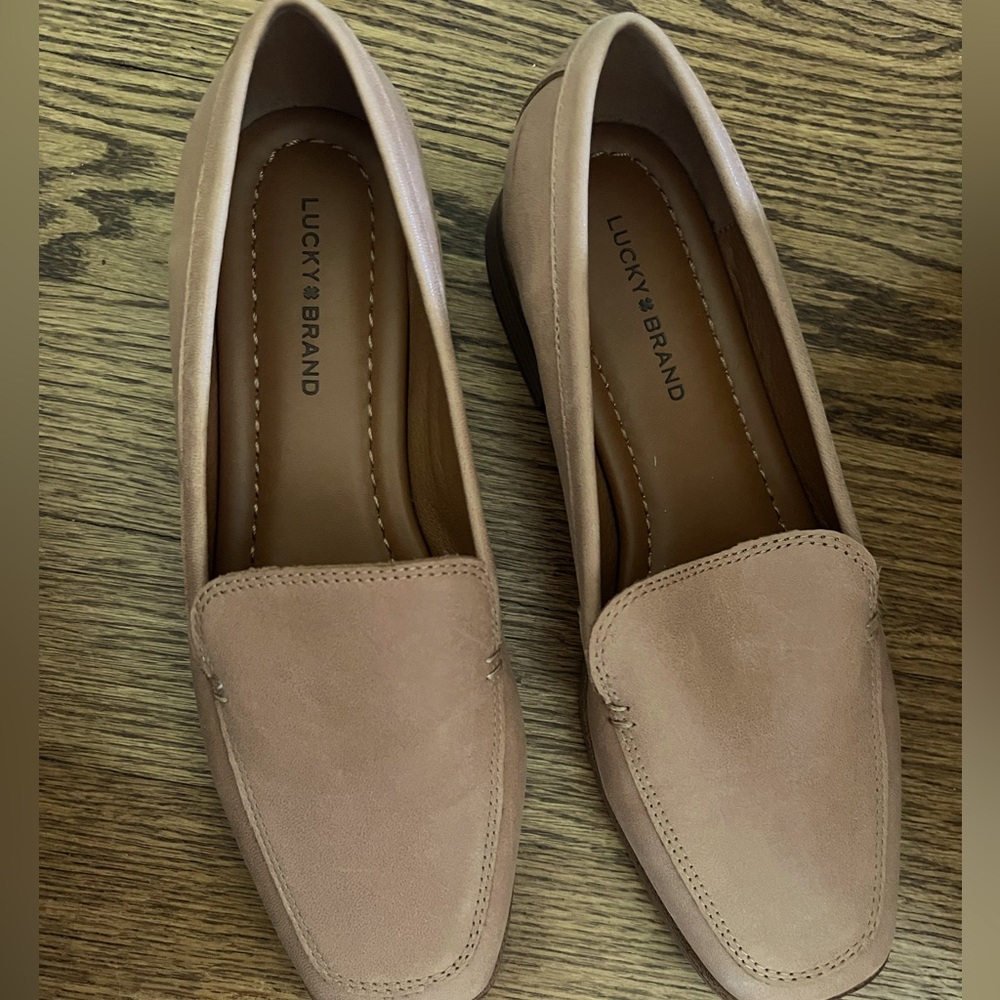 Lucky Brand Cahill Shoes Slip On Loafer Womens 7.5 Tan Soft Leather